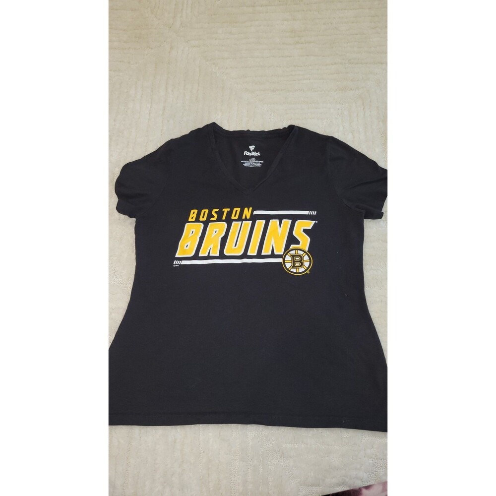 Boston bruins women’s lightweight short sleeve Black T Shirt Size Large B19
